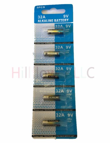 Hillflower 5 Piece 32A A32 MN32 L822 G32A 32 Card 0% Mercury 0% Hg 9V Long Duration Alkaline Battery