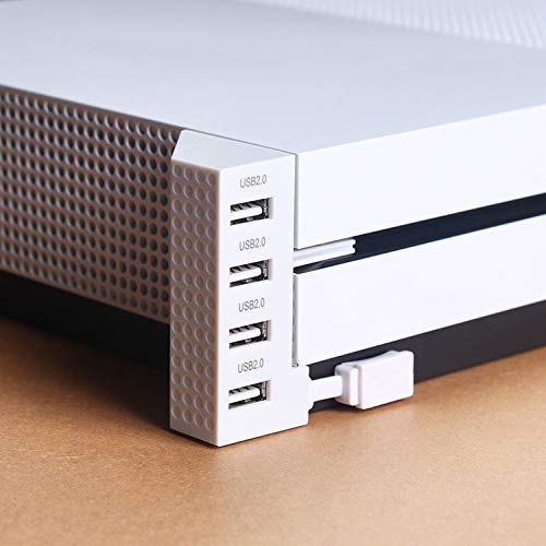 OSTENT USB Hub 2.0 4 Port Splitter Expansion Adapter for Microsoft Xbox One S Console