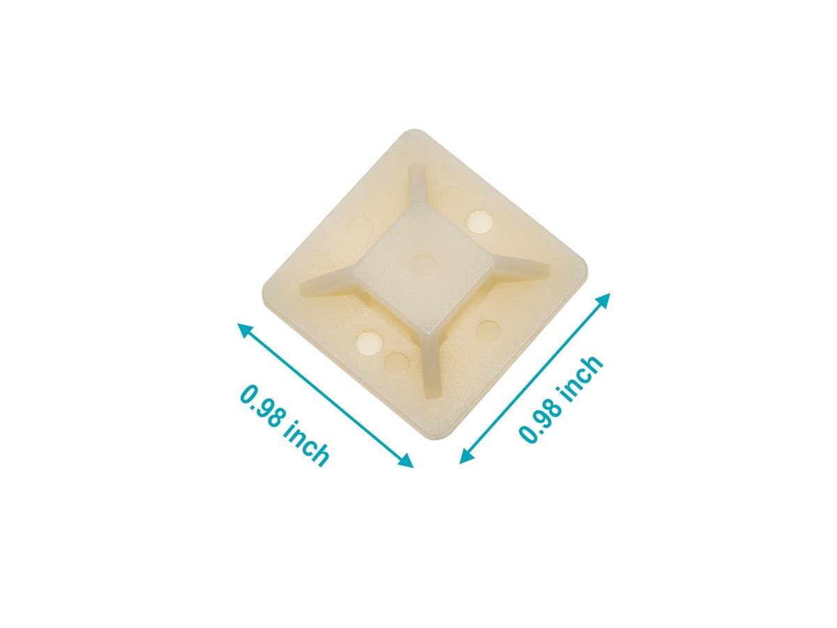 Monoprice Cable tie mounts 25x25(mm), 100pcs/Pack - white