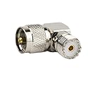 DHT Electronics RF coaxial Coax Adapter UHF Male PL259 to Female so239 Right Angle