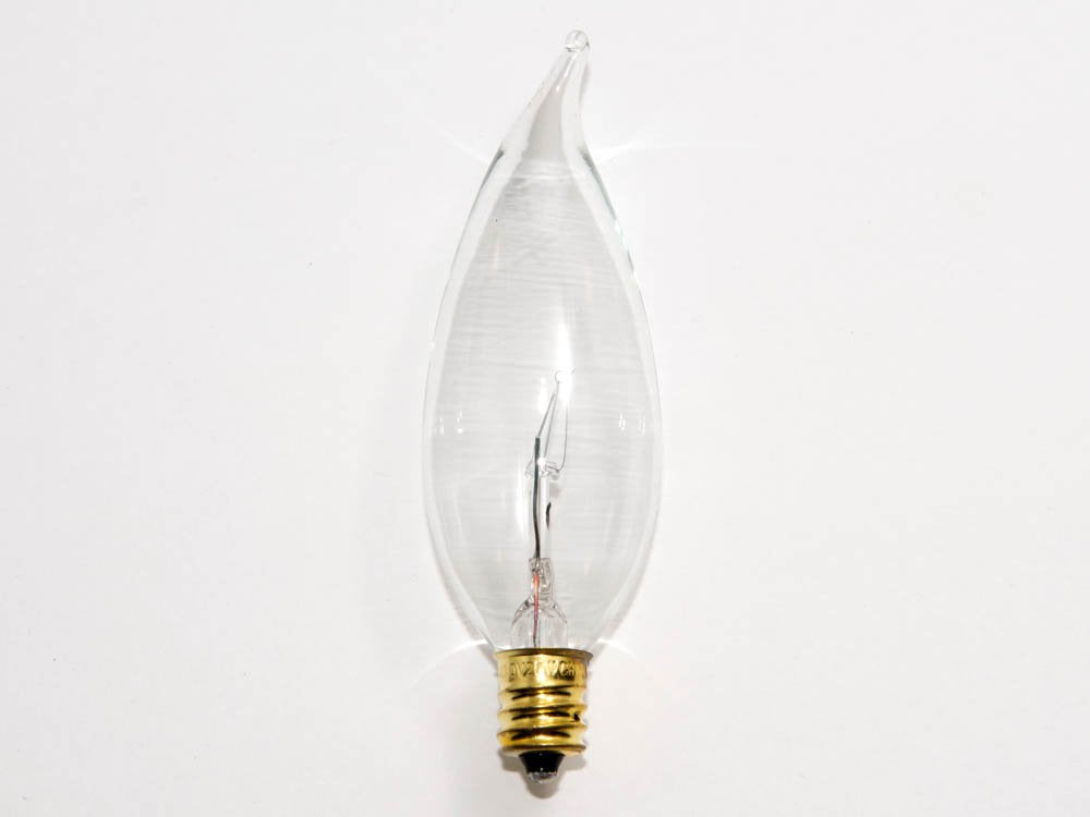 Bulbrite Incandescent CA10 Candelabra Screw Base (E12) Light Bulb, 25 Watt, Clear