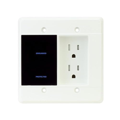 Element-Hz Power Series in-Wall Surge Protector w/Recessed Dual Outlet, 1080 Joules