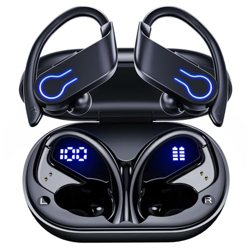 CoolJumper Wireless Bluetooth Earbuds 120H Playtime Bluetooth 5.3 Ear Buds for Sports, Hi-fi Stereo Earphones with LED Display Charging Case