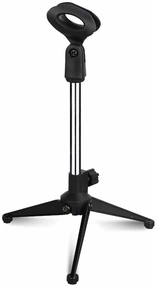 5 Core Premium Mini Microphone Stand Tripod Universal Adjustable Desk Microphone Stand Portable Foldable Table Top Desktop Stand with Small Plastic