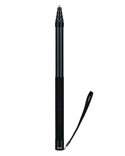 3m Long Invisible Selfie Stick 9.8ft Carbon Fiber Lightweight Extension Pole for Insta360 ONE X5 X4 X 3 X2 R RS Action Camera (Black)