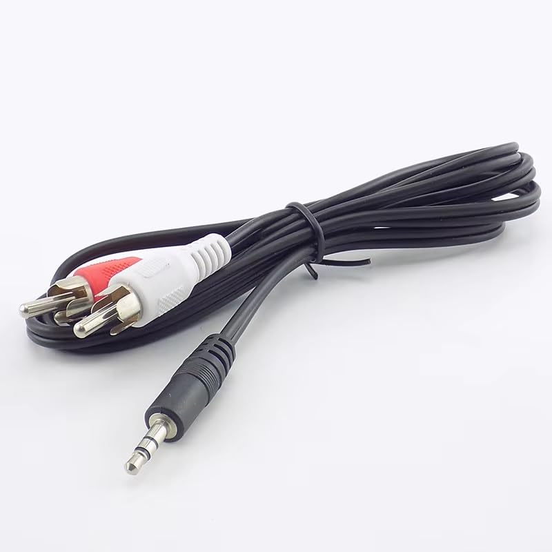 RecDec 2 Pack 3.5mm to RCA Cable RCA to 3.5mm AUX Cable 5Ft 1/8'' Male TRS Stereo Jack to 2RCA Connector Plugs Adapter Audio Cables for Amplifier