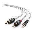 CableCreation 3.5mm to RCA Cable, 3.5mm Female to 2RCA Male Stereo Audio Cable Gold Plated for TV,Smartphones, MP3, Tablets, Speakers,Home