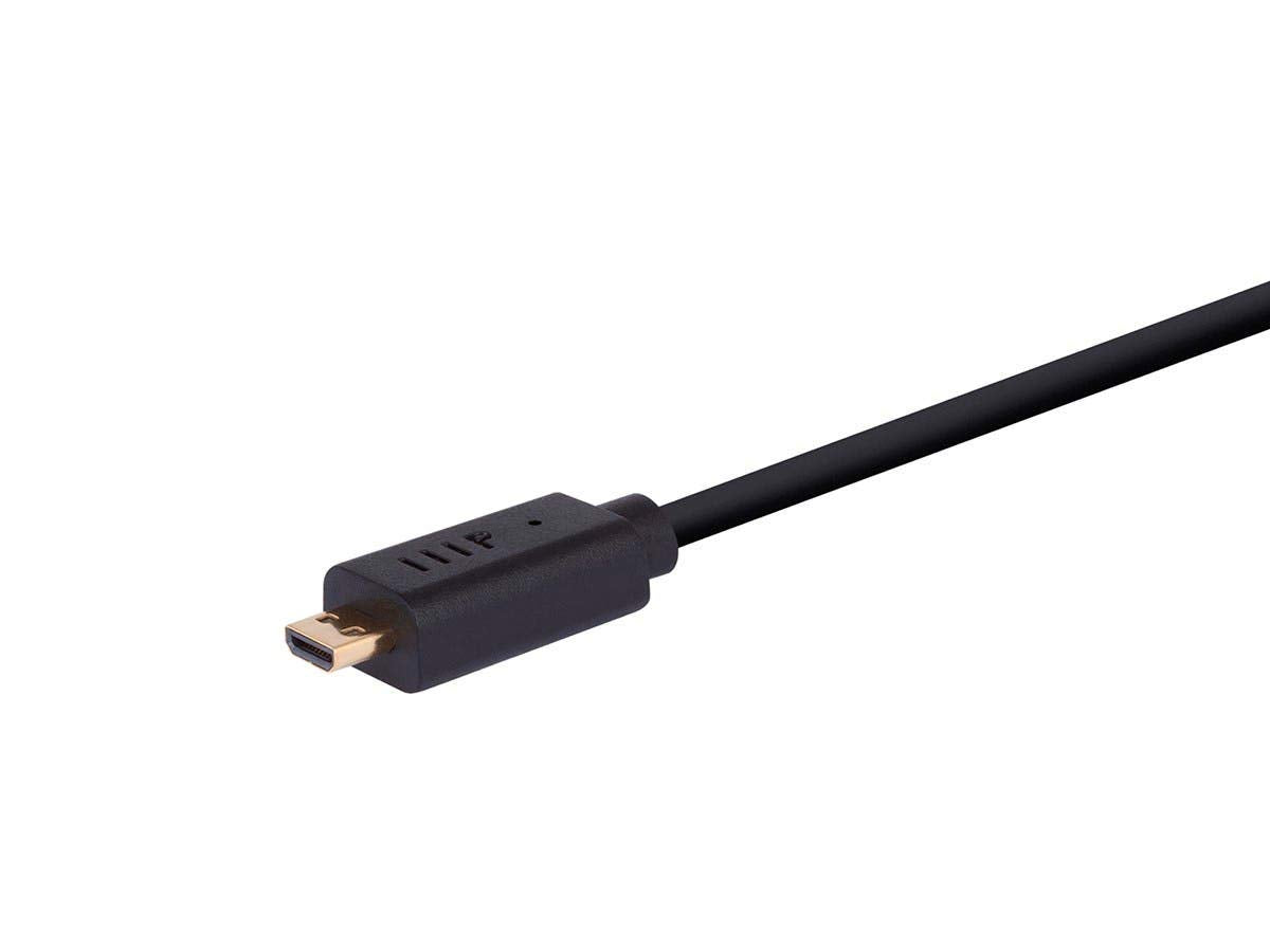 Monoprice 4K Small Diameter High Speed HDMI Female to Micro HDMI Male Passive Cable - 6 Inch - Black | 4K@60Hz, 18Gbps, 40AWG, Compatible with Gopro