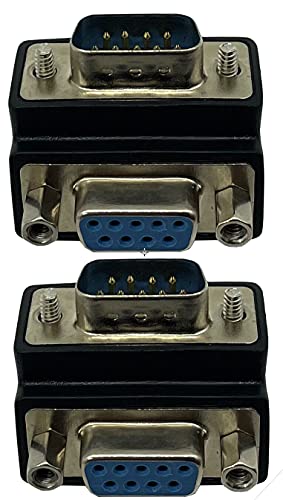 Dafensoy RS232 DB9 Pin Male to Female 90 Degree Changer Coupler Adapte Connecter, 90 Degree DB9 9 Pin RS 232 Serial Gender Changer Extension…
