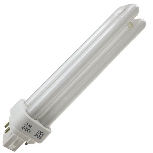 Industrial Performance CFQ26W/G24Q/827, 26 Watt, 2700K, Quad Tube Diammable Fluorescent Tube Light Bulb (2 Pack)