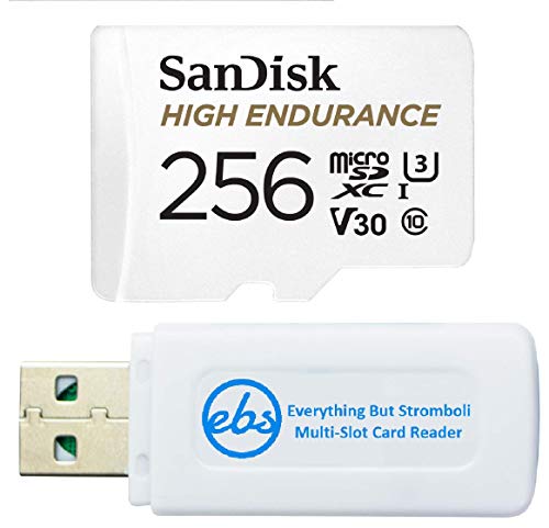 SanDisk 256GB High Endurance Video MicroSDXC Card for Dash Cams Works with Garmin Mini 2, 47, 57, 67W Series (SDSQQNR-256G-GN6IA) Bundle