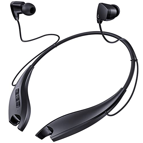 YOSDOM Neckband Bluetooth Headphones, Around The Neck Headphones 24H+ Playtime, Bluetooth Headsets with Call Vibration, Shark Jaw Design Wireless