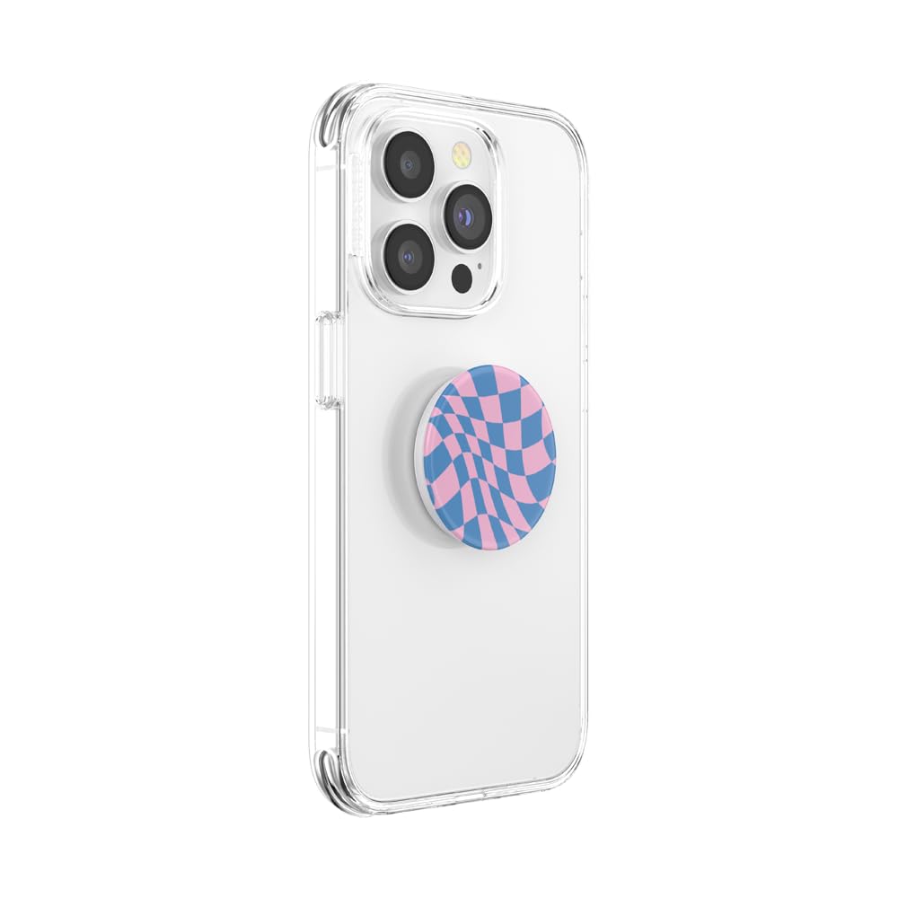 PopSockets Adhesive Phone Grip, Holder, Phone Stand, Checkered - Wavy Checker