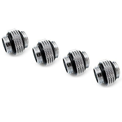 XSPC G1/4" 5mm Male to Male Fitting, Chrome, 4-Pack