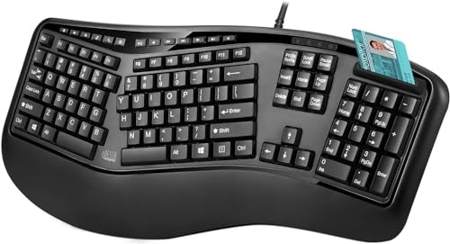 Adesso TruForm AKB-150SB-TAA Smart Card Reader Keyboard, Black
