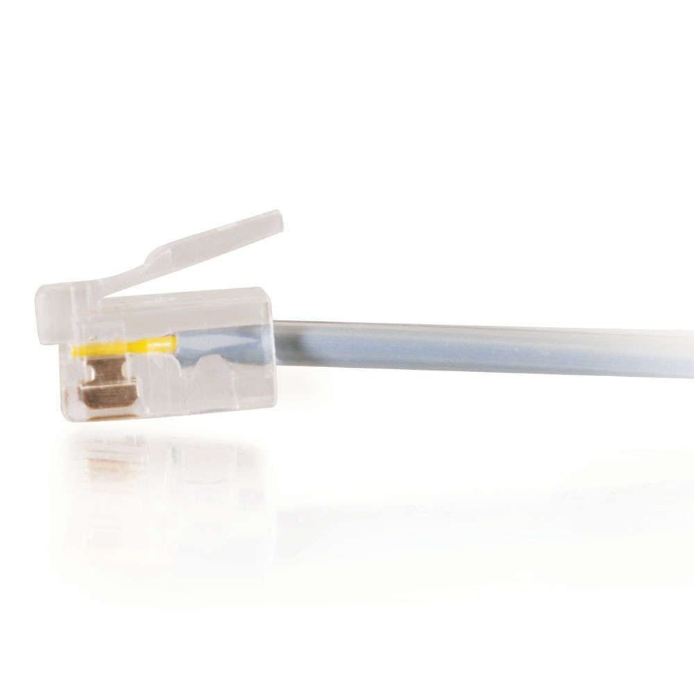 C2G RJ11 Modem Cable, Ethernet Network Cable, Silver Telephone Cable, 7 Foot DSL Cable, C2G 02970
