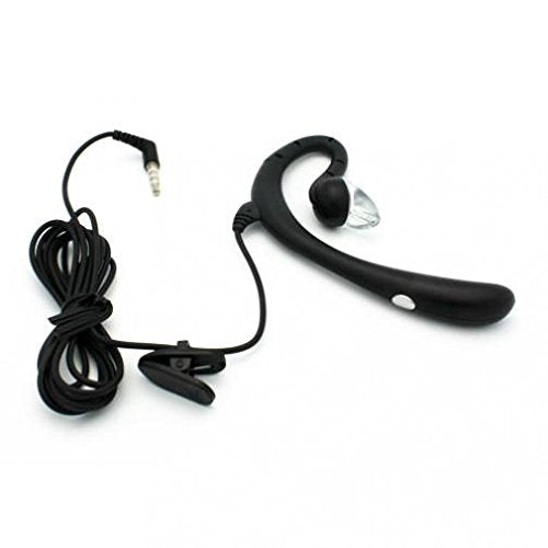 WIRED Headset MONO Handsfree Earphone 3.5mm Headphone Boom Microphone Single Earbud [Black] for Verizon LG Optimus Exceed 2 - Verizon LG Optimus Zone…