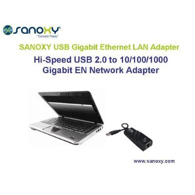 SANOXY® USB 2.0 to 10/100/1000 Gigabit Ethernet LAN Wired Network Adapter for Windows, Mac, Chromebook, Linux, and Android Tablets
