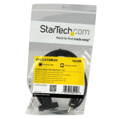 Startech 3 Ft Panel Mount USB Cable B to B - F/m