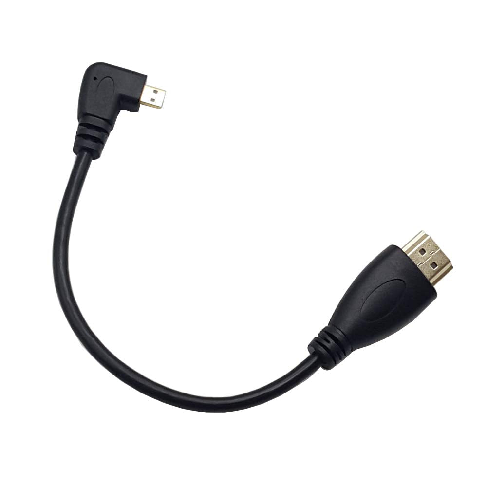 Seadream Angled Micro HDMI to HDMI Cable 2pcs 8 inch 90 Degree Right Angle Micro HDMI Male to HDMI Male Cable Connector (2pcs Right Angled)