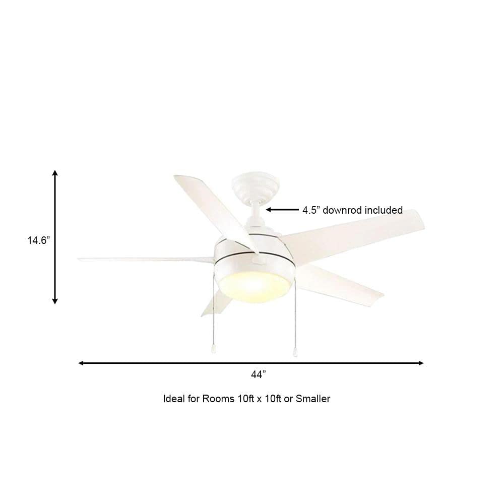 Home Decorators Collection 51566 Windward 44 in. LED Indoor Matte White Ceiling Fan