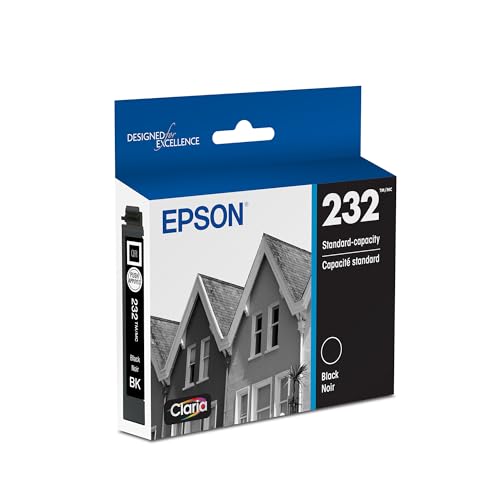 EPSON 232 Claria Ink Standard Capacity Black Cartridge (T232120-S) Works with WorkForce WF-2930 ,2950 and Expression XP-4200, 4205