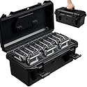 Vertical Handle Hard Drive Case Fits 13-Bay Protection 3.5" HDD | High-Density Protective Foam | External Hard Drive Organizer Storage Box Travel