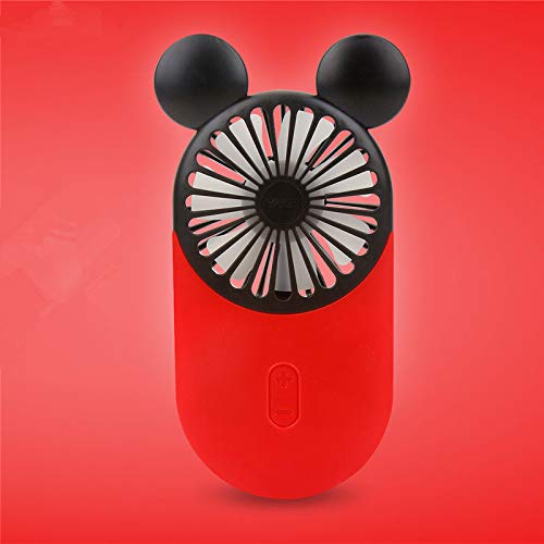 DECVO Cute Personal Mini Fan, Handheld & Portable USB Rechargeable Fan with Beautiful LED Light, 3 Adjustable Speeds, Portable Holder, for Indoor Or