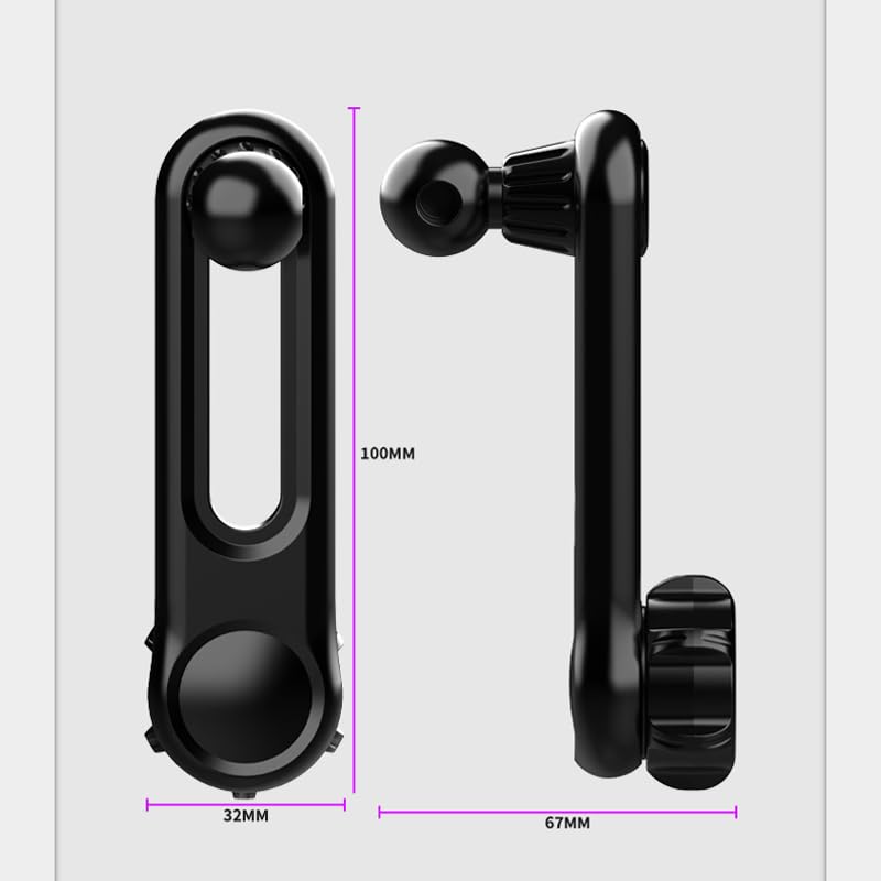 RecDec 2 Pack Car Magnetic Phone Holder Extension Arm Adapter with 17mm Ball Head Joint Socket for MagSafe Car Mount Charger Magnetic Wireless Car