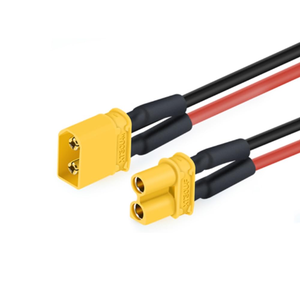 Yiqigou 3 Pcs Amass XT60 XT60H Male Female Plug Connector to XT30 Male Female Plug Connector Adapter with 10cm 18AWG Silicone Wire (XT60 Female
