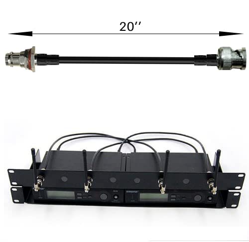 RhymKawa RK Antenna Extension Cable with BNC and Bulkhead Connector for Wireless Microphone Combination System, Lenght 20‘’ (4 Pack)