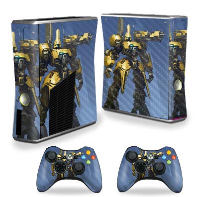 MightySkins Carbon Fiber Skin for Xbox 360 S Console - Dozer | Protective, Durable Textured Carbon Fiber Finish | Easy to Apply, Remove, and Change