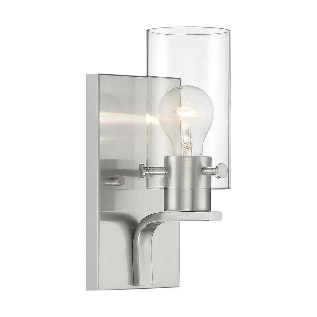 Nuvo 60/7271 Sommerset 1-Light Vanity Fixture with Clear Glass - Matte Black Finish