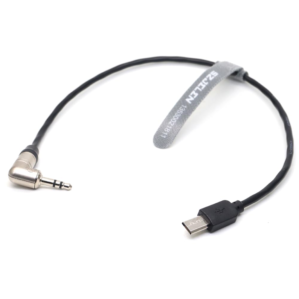 SZJELEN Tentacle Sync Timecode Cable for Sonys FX3 A7S3 A1 Camera 3.5 Audio Plug to Micro-USB Timecode Cable for Tentacle SYNC E Timecode Generator