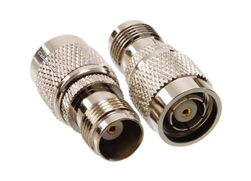 CablesOnline, 2-Pack TNC Female to RP-TNC (Reverse-Polarity TNC) Male 50-Ohm RF Coaxial Adapters, RF-T173-2