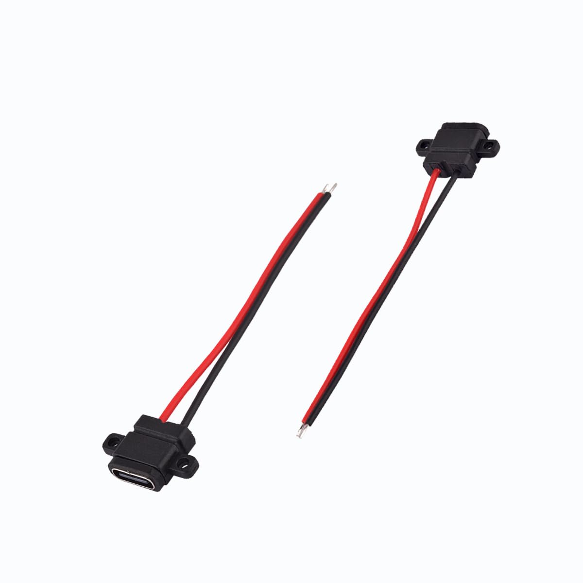 ZJKJHJY 4PCS Type-C Female Chassis Waterproof 2P Solder Wire Type USB C Pigtail Cable Extension Power Cable USB-C Plug t