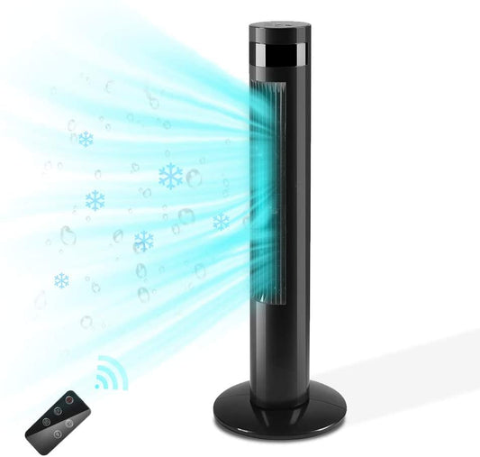 Antarctic Star Tower Fan Portable Electric Oscillating Fan Quiet Cooling Remote Control Standing Bladeless Floor Fans 3 Speeds Wind Modes Timer