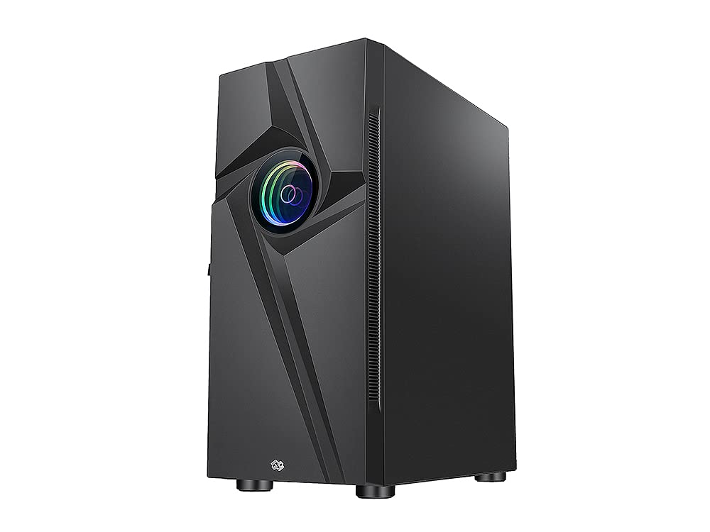 Bgears b-Vortex-RGB Gaming PC ATX case with Optical Illusion Effect ARGB Front Panel, Tempered Glass Side. 1 x USB3.0, Include a 1 x PWM 120mm b-ARGB