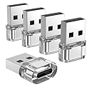 USB to USB C Adapter 5 Pack,USB C Female to A Male Charger Converter Compatible with Apple Watch Ultra iWatch,iPhone 16/15/ Pro Max Plus,iPad,Samsung…
