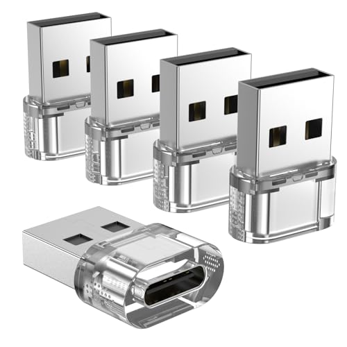 USB to USB C Adapter 5 Pack,USB C Female to A Male Charger Converter Compatible with Apple Watch Ultra iWatch,iPhone 16/15/ Pro Max Plus,iPad,Samsung…