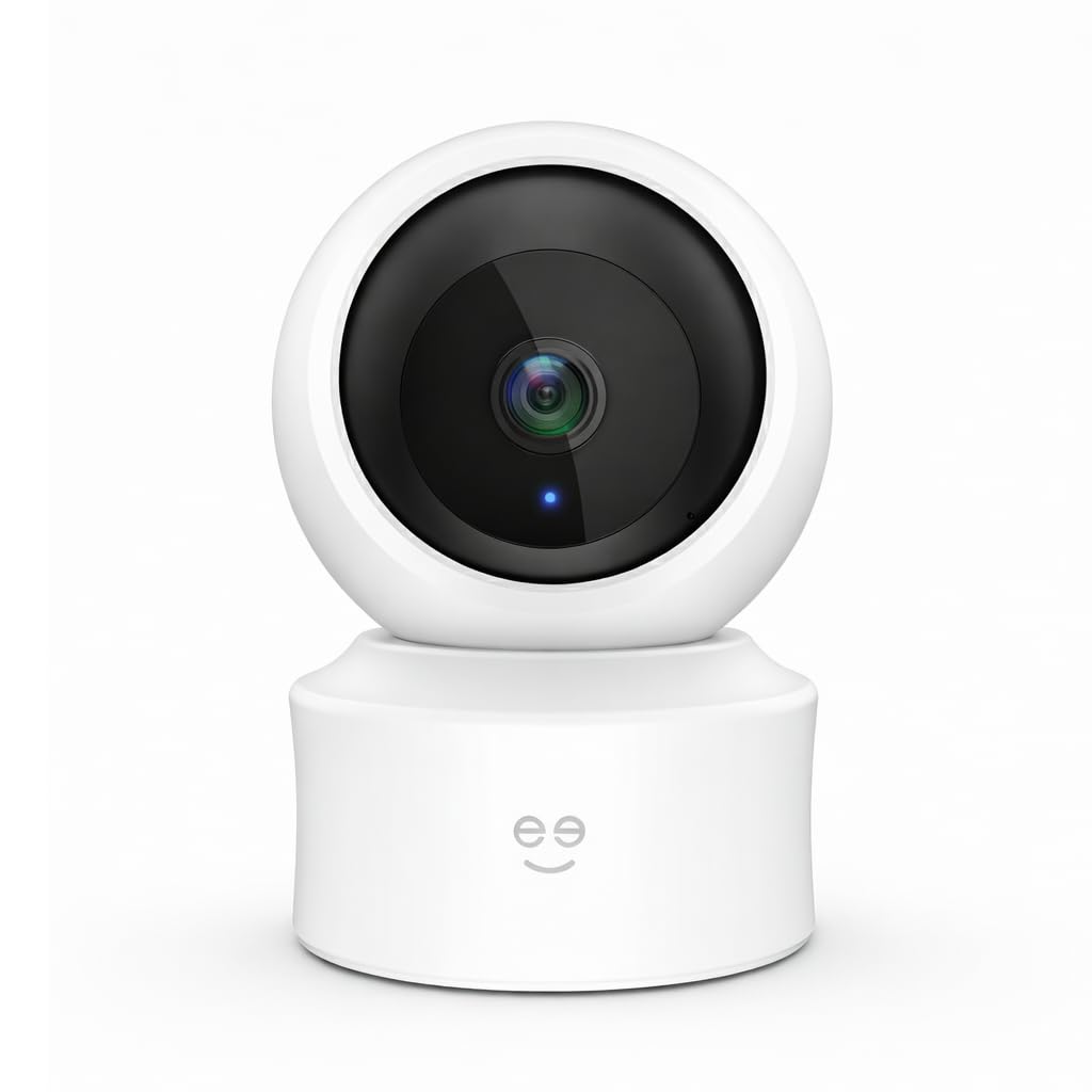 Geeni Scope Ultra 2K 360° Smart Indoor Camera, 1440p HD Auto-Tracking, Dual Band WiFi 2.4GHz 5GHz, Alexa & App Control, Wall Mountable, White