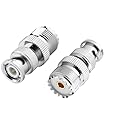DHT Electronics 2pcs RF coaxial Coax Adapter BNC Male to UHF Female SO-239 SO239