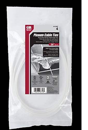 ECM INDUSTRIES LLC 49-448P Plenum Cable Ties, Heavy-Duty, 48-in, 4-Pk. - Quantity 1