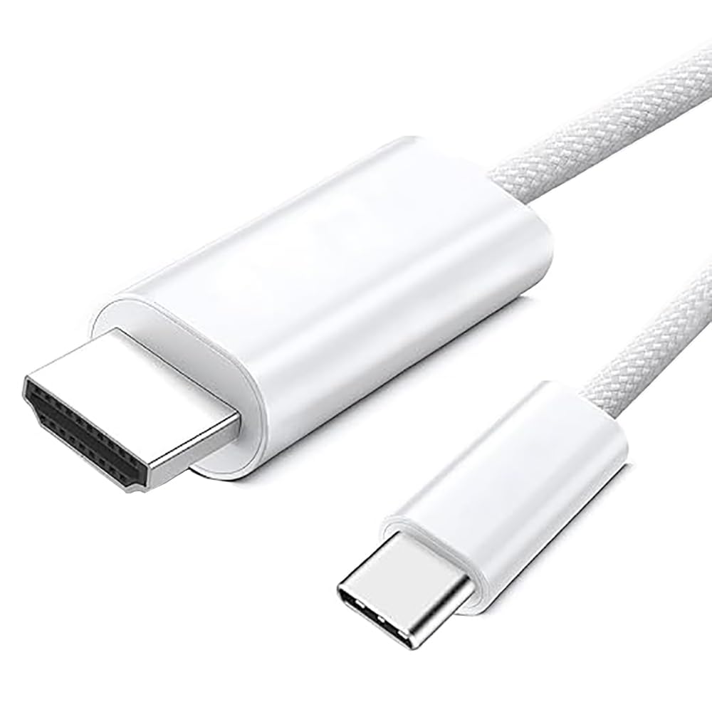 sartyee 4K@60Hz USB C to HDMI Cable 6FT, 1080P High-Speed Type C to HDTV Adapter, Compatible with Thunderbolt 4/3, iPhone 15/ Pro, Pad, MacBook/Pro
