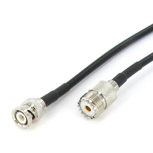 Valley Enterprises BNC Male to UHF Female SO-239 Two-Way Radio Antenna RG-58 Patch Cable 3 Feet