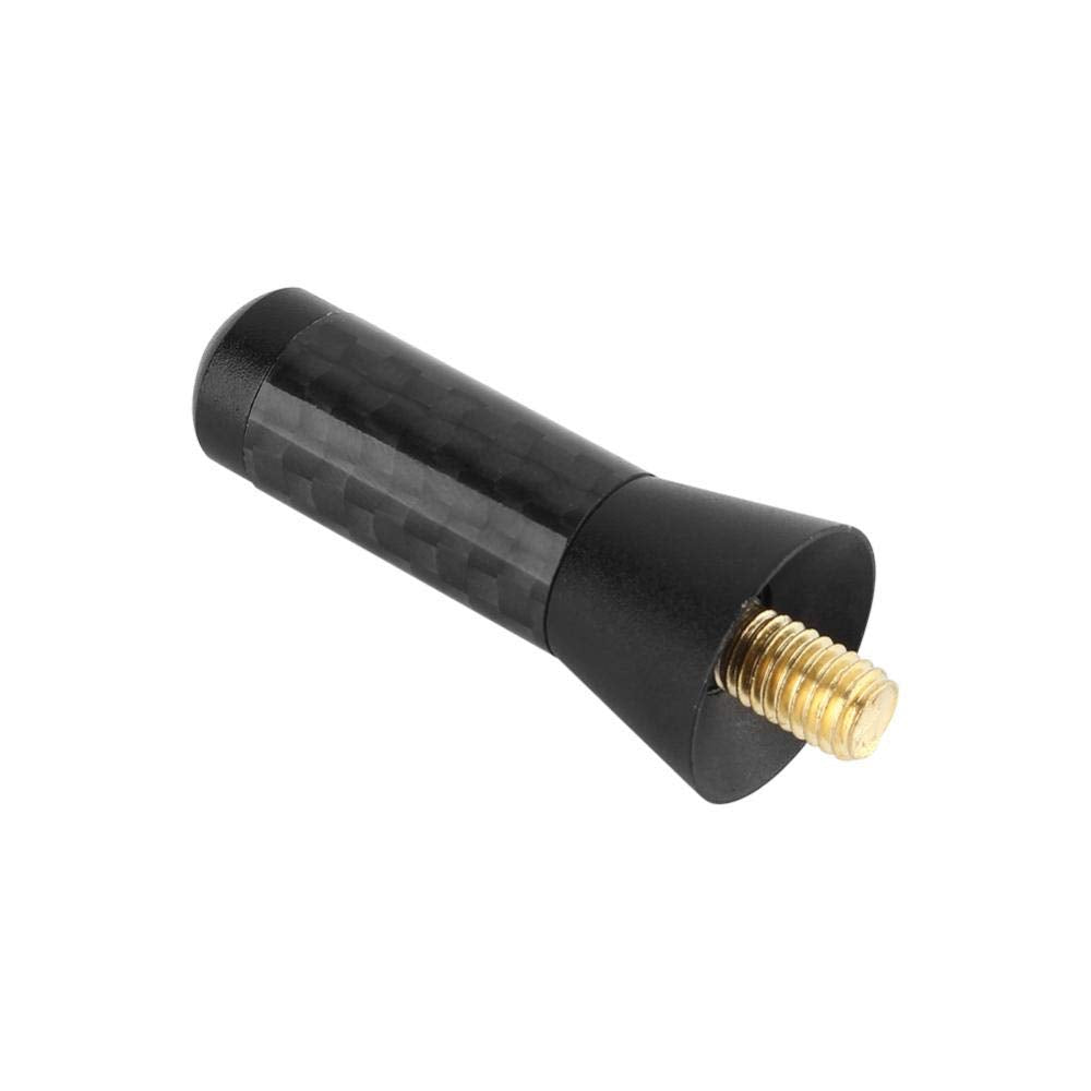 Car Radio Antenna, 3.5cm Carbon Fiber Screw Aluminum Car Antenna Short Decoration Aerial Universal Replacement
