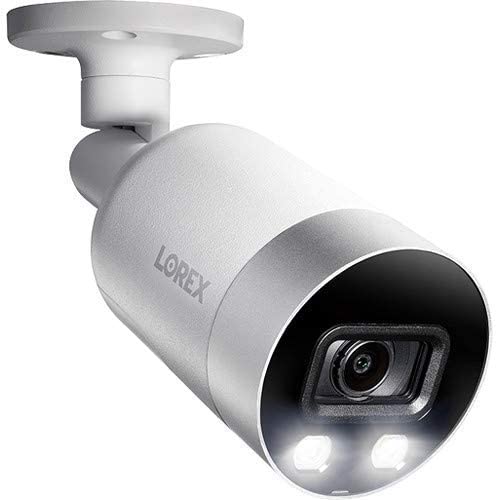 Lorex E891AB Indoor/Outdoor 4K Ultra HD Smart Deterrence IP Security Bullet Camera, 150ft IR Night Vision, Color Night Vision, Audio, Only Camera No