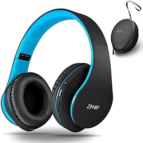 ZIHNIC Bluetooth Headphones Over-Ear, Foldable Wireless and Wired Stereo Headset Micro SD/TF, FM for Cell Phone,PC,Soft Earmuffs &Light Weight…