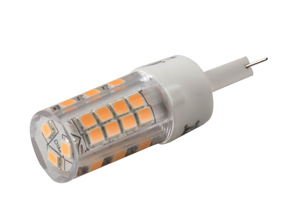 Bulbrite LED Mini T6 Dimmable Bi-Pin Base (G9) Light Bulb 40 Watt Equivalent 3000K, Clear 2-Pack