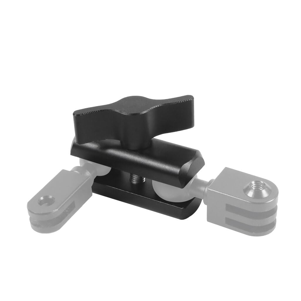 NovelGoal Aluminum Alloy Double Socket Arm for 17mm Ball Head Holder Mount Clamp Compatible with RAM Bicycle Motorcycle Camera Extension Arm